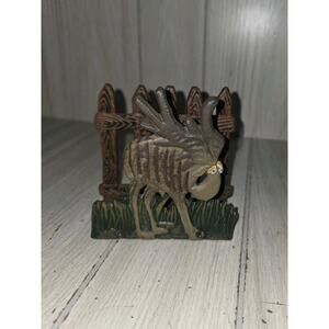 Vintage Cat Iron Moose Napkin Holder Cartoon Looking Kitchen Table Decor